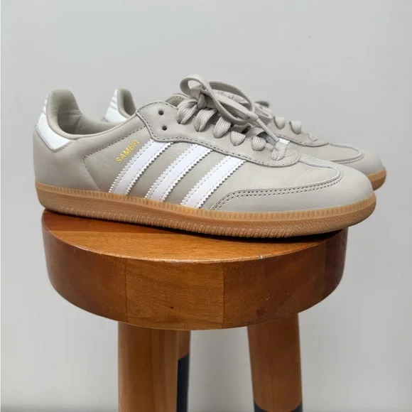 Adidas Samba Sneakers in Taupe and White - Picture 2 of 7